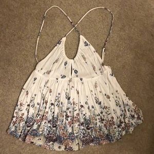 UO Ecote Floral Keyhole Tank Cross Back M
